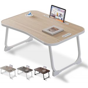 JEXNOVASHOP-Bureau de lit pour Ordinateur Portable, Portable pour Manger, Lire, écrire sur Le lit, canapé, la Maison et Bureau (Wood) - Neuf