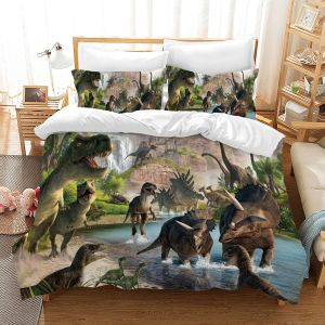 Dino Housse De Couette Xcm Dinosaure Parure De Lit Enfant Personnes Avec Fermeture &iquest;&iquest;Clair - D Dinosaure Animal Housse De Couette En Microfibre Avec - Neuf