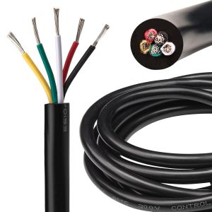 0.75mm Electric Wire 5 Conductors 2 Meters 18 Gauge 5x0.75mm Cable UL2464 Tinned Copper Cable Twisted Wire for LED Lighting - Neuf