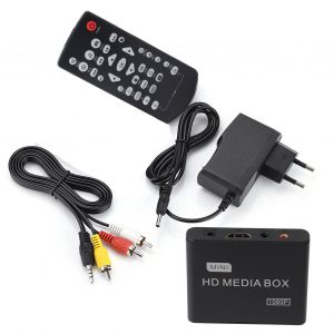 Mini lecteur multimedia Full HD 110-240 V, 1080p, compatible USB, MMC, RMVB, MP3, aVI, MKV, prise UE - Neuf