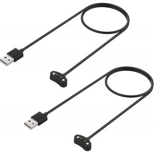 KALANKA-C&acirc;ble de Chargeur Compatible avec Ticwatch Pro 5 TicWatch Pro 3/3 LTE, 2 PCS C&acirc;ble de Chargement Magn&eacute;tique USB 3,3FT 100cm, Cordon de Charge Ligne Accessoires pour Montre Intelligente - Noir - Neuf