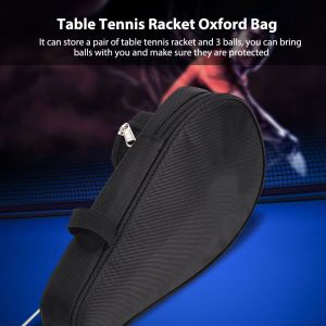 Housse De Protection Pour Raquette De Ping-Pong, Sac De Transport Oxford, Accessoires (Noir) - Neuf
