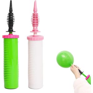 Acdsgd-2 Pi&egrave;ces Pompe &Agrave; Ballon &Agrave; Main Sets, Gonfleur Ballon &Agrave; Double Action Pompe &Agrave; Air Portable, Pour Votre De Yoga Pilates Mariage Et D'anniversaire D&eacute;coration (Blanc Et Vert) - Neuf