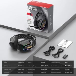 GT828 casque Bluetooth connexion à quatre modes sur l'oreille casques de jeu sans fil stéréo HIFI avec micro pour ordinateurs port - Neuf