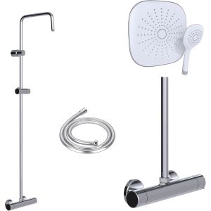 KGABERY-Douche De Tête Carrée Et Douchette A Main Picots Anticalcaires-White Shower Concept - Neuf