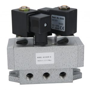 XYONG Electrovanne 2 positions 5 voies, double commande electrique, equipement mecanique G1/4 po K25D2H-8DC 12 V - Neuf