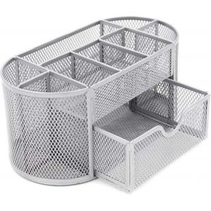 Organisateur De Bureau,Porte-Stylo Ovale Avec 8 Compartiments Et Tiroir De Rangement - Neuf