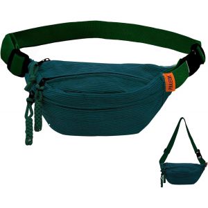 KALANKA-Sac banane en velours côtelé pour femme - Avec bandoulière réglable - Tendance - Pour les loisirs et le sport - Vert, 9 - Neuf