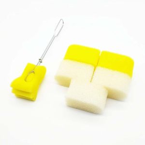 1 Pcs Bottle Brush Avec 6 Brosses T&ecirc;te D'&eacute;ponge Goupillon Biberon Bouteille Brosse Longue Universel Poign&eacute;e En Acier Inoxydable Pour Verres Vin,Bouteilles D'eau (Blanc,Jaune, M) - Neuf