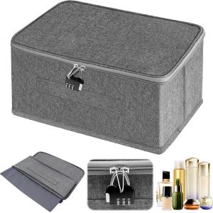 Boîte De Rangement Verrouillable, Boîte De Rangement Pour Médicaments, Boîte À Médicaments, Boîte À Pharmacie Avec Serrure À Combinaison, Boîte En Tissu Pliable Avec Poignées, Boîte Verrouillable Pou - Neuf
