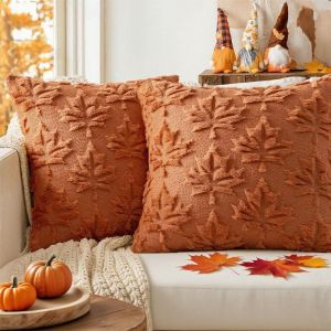 CAUC-Housse de Coussin 30x50, Lot de 2 Pi&egrave;ces Coussin Automne, Canap&eacute; Housses Coussin Feuilles, pour Canap&eacute;, Salon, Chambre &agrave; Coucher Interieur (30 * 50) - Neuf