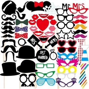58 Pièces Accessoire Photo Accessoires Photobooth Deco Fete Accessoire Photobooth Mariage Deco Anniversaire Adaptés Auxhalloween Accessoires Mariages Deco Bal De Promo Bricolage Ph[Kit6508861] - Neuf