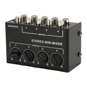 Mélangeur passif Mélangeur de ligne 4 canaux Mini mélangeur de son Mélangeur de ligne stéréo pour l'accordage des instruments de mixage Appareils de lecture - Neuf