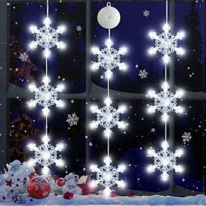 Pack de 3 lumi&egrave;res de No&euml;l Tree Star Bell,60 piles LED color&eacute;es fonctionnant avec des ventouses,minuterie,guirlandes lumineuses &agrave; l'int&eacute;rieur pour la d&eacute;coration de No&euml;l, - Neuf