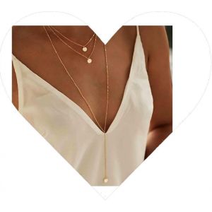 Kal-Boho Collier De Pi&egrave;ces En Couches Disque D'or Pendentif Pi&egrave;ce Collier Longs Colliers Pour Femmes Filles Y Lariat Collier Bijoux - Neuf