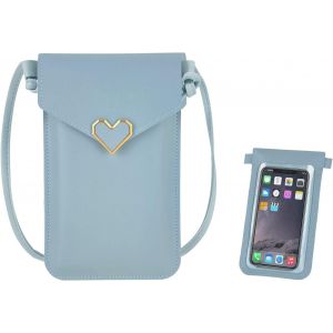 RFCBC-Sac à bandoulière pour femme, sac à bandoulière en cuir PU avec fermeture à pression en métal et fenêtre transparente, sac Messenger pour écran tactile sac de téléphone portable avec sangle - Neuf