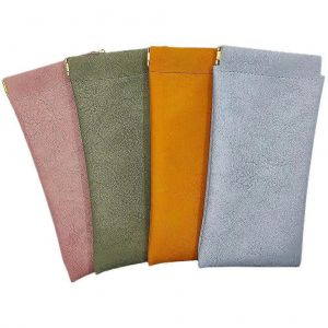 4pcs Lunettes &Eacute;tui En Cuir Lunettes De Soleil Pochette Squeeze Top &Eacute;tui &Agrave; Lunettes Souple - Neuf