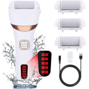 R&acirc;pe &Agrave; Pieds &Eacute;lectrique,Dissolvant De Peau Dure &Eacute;tanche Rechargeable Heilwiy Avec 3 - Neuf