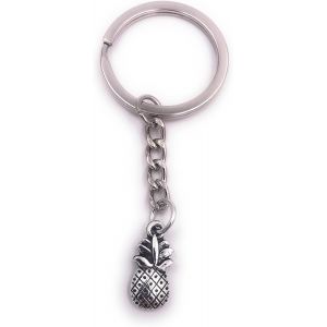 Kal-Ananas Fruit Vegetable Keychain Pendentif Argent Métal - Neuf
