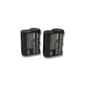 vhbw 2x Batteries compatible avec Nikon poignée à pile MB-D16, MB-D17 appareil photo, reflex numérique (2000mAh, 7V, Li-ion) avec puce d'information - Neuf