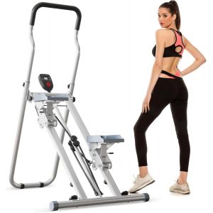 Checarzhn--No1-Machine D'escalade Verticale Pliable Avec Affichage Lcd D'instruments - Vélo Elliptique Portable - Stepper Avec Largeur De Pas Réglable - Guidon Et Pédales - Charge Imale 300 Kg - Pour - Neuf
