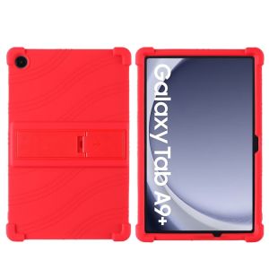 &Eacute;tui de Protection en Silicone Antichoc pour Samsung Galaxy Tab A9+ / A11+ avec Support, Rouge - Neuf