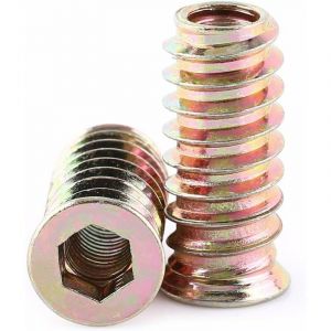 Lot de 20 écrous hexagonaux filetés M6 en alliage de zinc, assortiment d'écrous à insérer en alliage de zinc (M6 x 25 mm) - Neuf