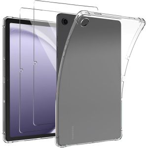 KALANKA-Coque pour Samsung Galaxy Tab A11+/A11 Plus 11 Pouces + [2 Pi&egrave;ces] Verre Tremp&eacute;, Souple Silicone Protection &Eacute;tui, [Antichoc], [Anti-Rayures], Ultra Mince Transparente Housse Case - Neuf