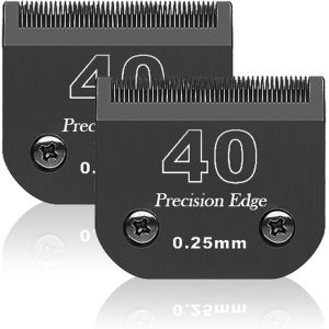 Lame De Rechange Pour Toilettage De Chiens,Compatible Avec Les S&eacute;ries Heiniger/Max45 /Andis/Oster A5/10km Series Tondeuse Pour Chien,Taille 40 1/100"" (0,25mm) Longueur De Coupe,2 Unit&eacute; Noir - Neuf