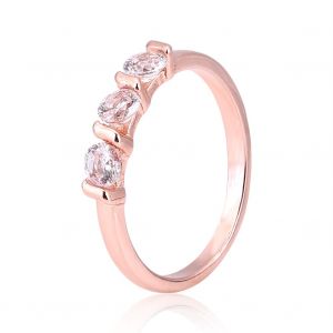 Bague Tendance Pour Femme, Plaquee Or Rose, Zircon Aaa, Bijoux Pour Filles, Cadeaux De Fete, 6# - Neuf