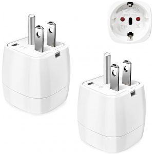 ERYI-Adaptateur Prise Usa, Adaptateur Voyage Accessoires, Fr 2 Broches Vers Us 3 Broches Adaptateur Prise Canada, Mexique, Thaïlande Type B 2 Pièces - Neuf