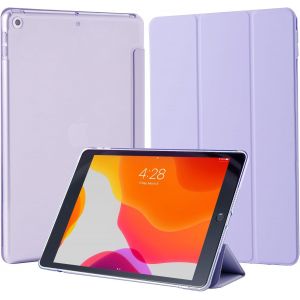 Coque Pour Ipad 10,2 Pouces 9ème/8ème/7ème Génération 2021/2020/2019,Housse Étui De Protection Léger Coque Arrière En Pc Rigide Translucide Givré Pour Ipad 9/8/7,Violet Clair - Neuf