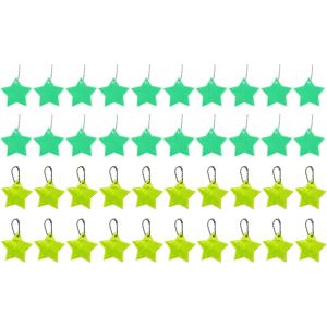 Acdsgd-Lot De 40 Pendentifs R&eacute;flecteurs En Forme D'&eacute;toile - R&eacute;flecteurs De S&eacute;curit&eacute; - Cartable - Porte-Cl&eacute;s R&eacute;fl&eacute;chissant - Pour Cartable, Sac &Agrave; Dos, Cyclisme, Course &Agrave; Pied - Neuf