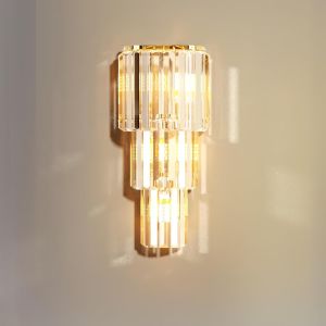 Ulteronixshop-Applique Murale En Cristal 3 Couches: Applique Murale Int&eacute;rieure Avec Lumi&egrave;re R&eacute;glage, Appliques Murales Led Moderne, Lampe Pour Salon, Chemin&eacute;e, Restaurant, H&ocirc;tel - 3 X E14 - Neuf