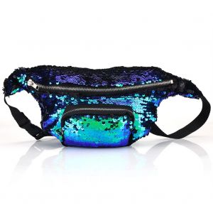 Sac a bandouliere simple a paillettes tendance pour femme, pochette de taille pour soiree et club - Neuf
