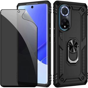 Kal-Coque Kompatibel Honor 50/Huawei Nova 9 Noir Étui De Protection Avec Protecteur D'écran En Verre De Confidentialité Anti-Espion - Neuf