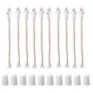 10 Ensembles De Mèches De Lampe À Huile Avec Supports Et Couvercles En Céramique Coton Résistant À La Chaleur Mèche De Lampe Pour L'alcool Lanterne À Huile De Kérosène Bougie Torche Pour Bu - Neuf