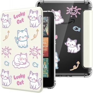 GUOP-Coque Pour 7"" Kindle Paperwhite 12 Gén 2024 Et Kindle Colorsoft Signature Edition 2024,Étui De Protection Ultra Clair En Tpu Souple Et Transparent Avec Auto Réveil/Sommeil,Chaton Fainéant - Neuf