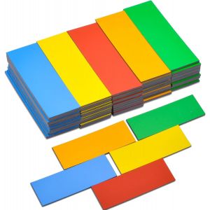 lbgwp60-Lot De 75 Bandes Magnétiques Inscriptibles, 60 X 20 X 1,5 Mm, Pour Tableau Blanc, Multicolores, Effaçables, Pour Réfrigérateur, Blocs-Notes, Étiquettes D'Étagères - Neuf
