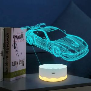 Veilleuse De Voiture Pour Enfants, Illusion 3D Avec 16 Couleurs Changeantes Et Minuteur Variateur T&eacute;l&eacute;commande Pour D&eacute;coration De Maison - Neuf