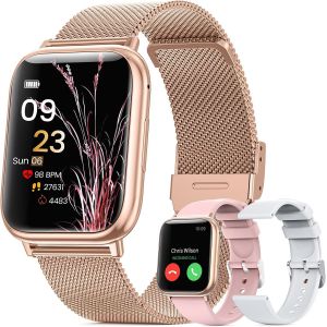 KAL-Montre Connect&eacute;e Femme Avec Appels Bluetooth,1.83 U201Cmultisports Smartwatch Avec Spo2/Cycle Menstruel/Fr&eacute;quence Cardiaque/Suivi Sommeil/Etanch&eacute;it&eacute; Ip68 Fitnesstracker Pour Ios Android (Or Rose - Neuf