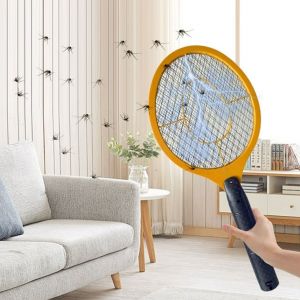 Raquette électrique à insectes volants,Zapper chauve-souris,tapette à insectes portative,tueur de moustiques,lutte antiparasitaire pour insectes de chambre à coucher - Type Yellow #B - Neuf
