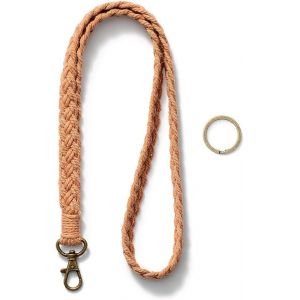 RFCBC-porte-clés long noir, porte-clés à accrocher autour du cou, porte-clés long tressé pour cartes d'identité et clés - Neuf