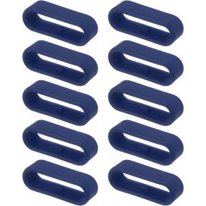 Kal-10pcs Boucles De Bracelet De Montre En Silicone Anneaux De Fixation De Remplacement Silicone Support De Montre Pour Bracelet De Montre De 22mm De Largeur, Bleu Nuit - Neuf