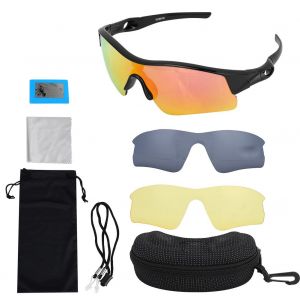Lunettes De Soleil De Cyclisme Anti-Uv Pour Enfants, Verres Jaunes Et Noirs (Noir) - Neuf