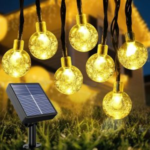 Kal-Solaire Guirlande Exterieur Lumineuse 10m 100led, Extérieur | 8 Modes De Clignotement | Ip65 Étanche | Autonomie 13h+ |Guirlande Lumineuse Solaire Pour Jardin, Cour, Mariage, Fête, Décoration - Neuf