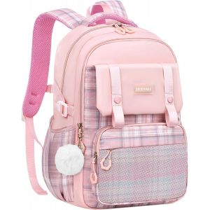 KALSC-Sac À Dos Fille Primaire,Kawaii Cartable Enfant Scolaire,Sac Ecole Fille Collège Léger De Grande Capacité Pour Cp Ce Cm 6 À 12 Ans-Rose - Neuf