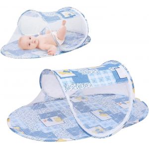 Kal-Moustiquaire Lit Bebe Avec Fermeture Éclair Pliante Moustiquaire Pour Berceau/Berceaux/Lit De Voyage Moustiquaire Pop Up Moustiquaire Bebe Avec Pare Soleil Anti-Uv & Anti-Insectes Pour Bébés - Neuf