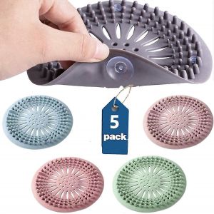 Drain Hair Catcher Piège à cheveux en silicone durable avec ventouses Hair Stopper Shower Drain - Neuf