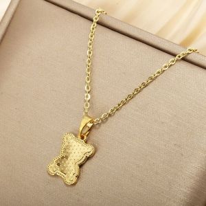 Collier Meilleur Pendentif Argent 925 Ours Mignon Plaqué Or Pour Femmes - Neuf